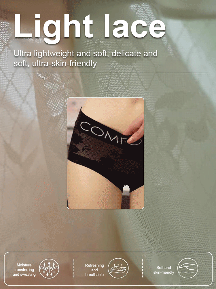 High waist seamless lace panties.