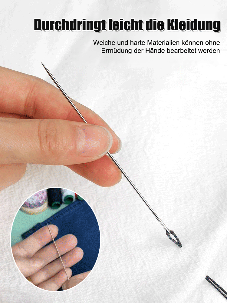 【34-teiliges Set】 Nähwerkzeug-Set mit großen Öhr-Stahlnadeln