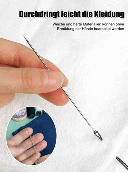 【34-teiliges Set】 Nähwerkzeug-Set mit großen Öhr-Stahlnadeln