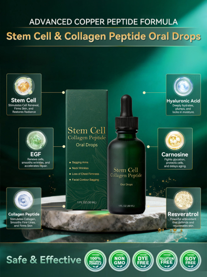 "Drink to Youth: Stem Cell Collagen Peptide Oral Drops"