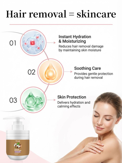 [Painless Hair Removal] Plant Extract Coconut Oil Hair Removal Cream