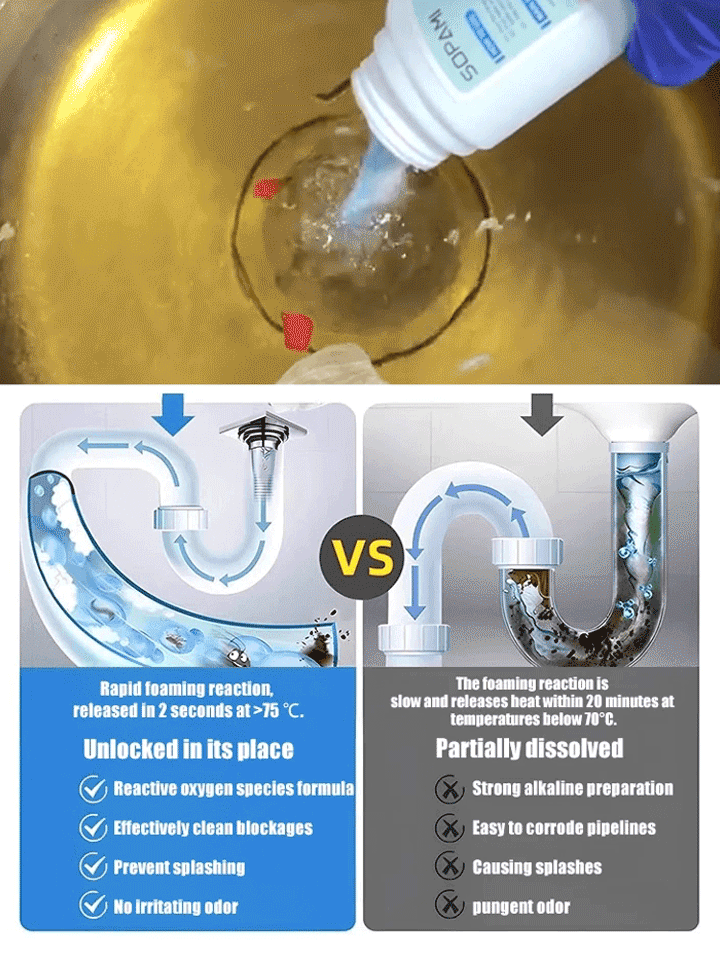 🚿 Unclog Any Drain in 3 Seconds – No Plunger, No Plumber! 🚿NASA-Level Nano Tech • Kills Odors & Bacteria • Safe for All Pipes