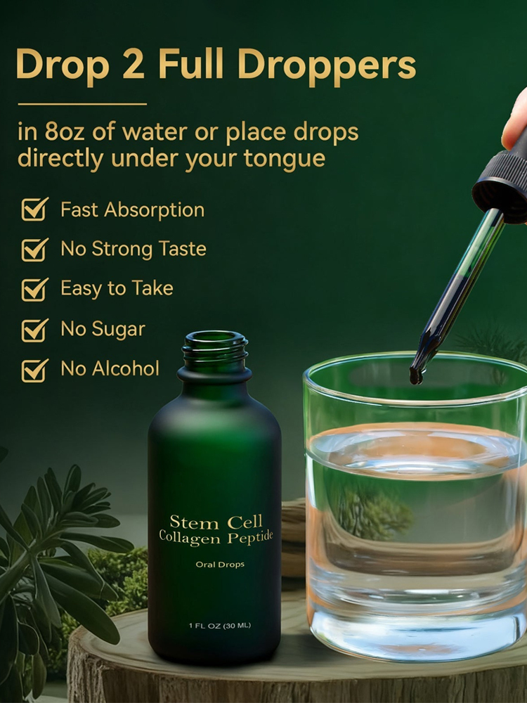 "Drink to Youth: Stem Cell Collagen Peptide Oral Drops"