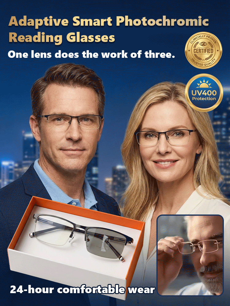 [One Pair Replaces Three] Adaptive Smart Photochromic Reading Glasses