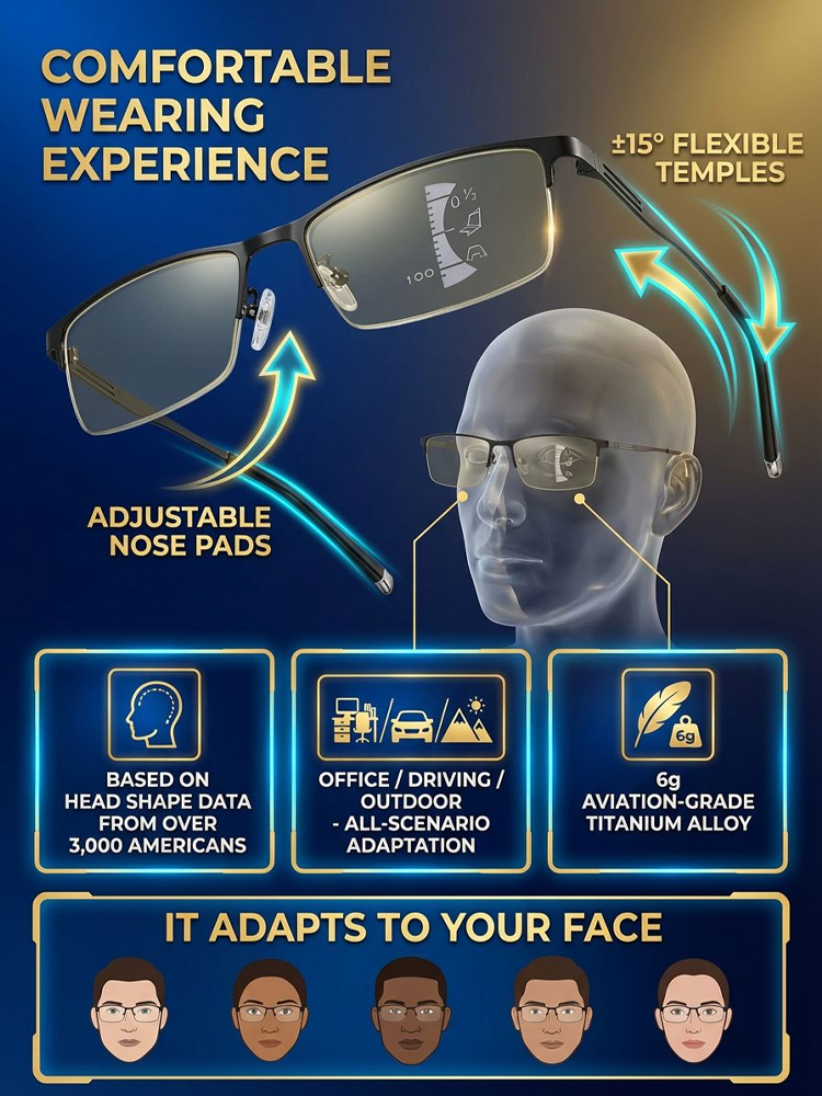 [One Pair Replaces Three] Adaptive Smart Photochromic Reading Glasses