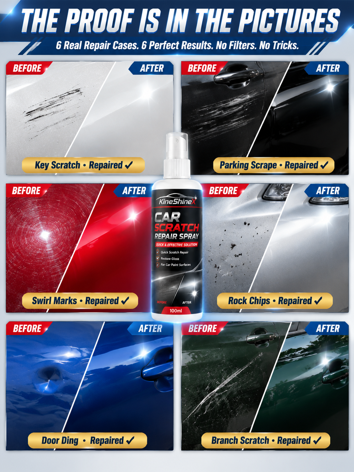 Instant Renewal with One Spray" Car Scratch Repair Spray
