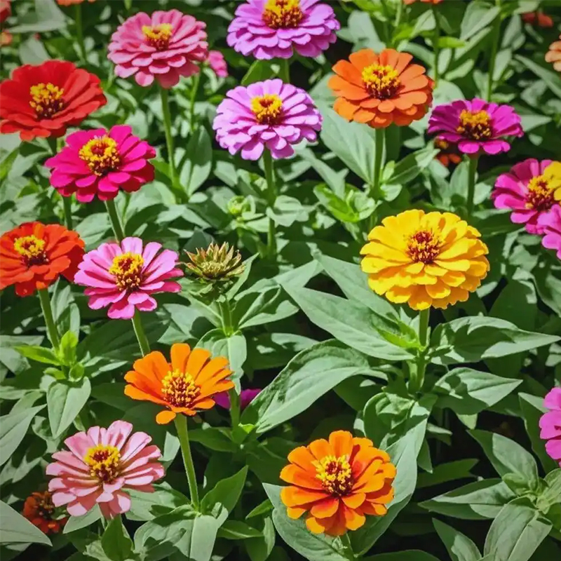 Double-flowered zinnia seeds sowing and blooming