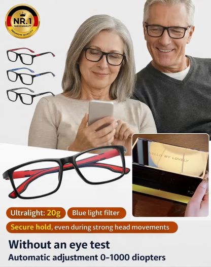 👓 Ophthalmologist-Recommended | Sabae Precision Eyewear Auto-Focus Reading Glasses with Blue Light Protection • No Eye Exam Needed • Adjustable from –10.0 to +10.0 Diopters • Ultra-Lightweigh