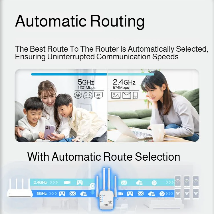 Bedroom Signal Booster Wireless Extender Through Wall Repeater Wifi Signal Amplifier Wired Booster