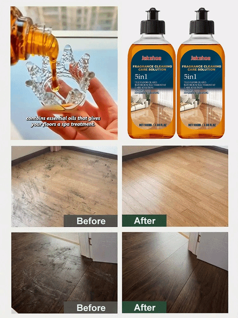 🌟 Mirror-Gloss Hardwood Cleaner –Old Floors → Brand New in 3 Seconds! ✨