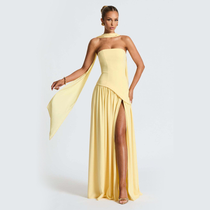 Sexy solid color tube top dress