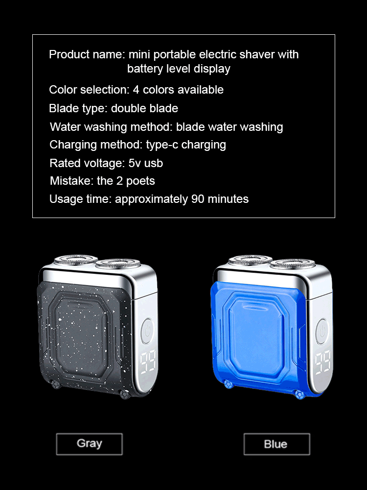 ✂️✂️✂️Digital display mini portable shaver, shave clean and you will look 20 years younger 🔋Ultra-long battery life, instant clean with one shave, easy rinse for cleaning, compact size, and highly portable.