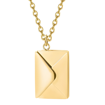  Engraved Envelope Necklace – Invite Luck, Wealth & Love!