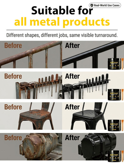 【50 Years Without Rusting】Metal Anti-rust Re-coated with Brightening and Polishing Paint