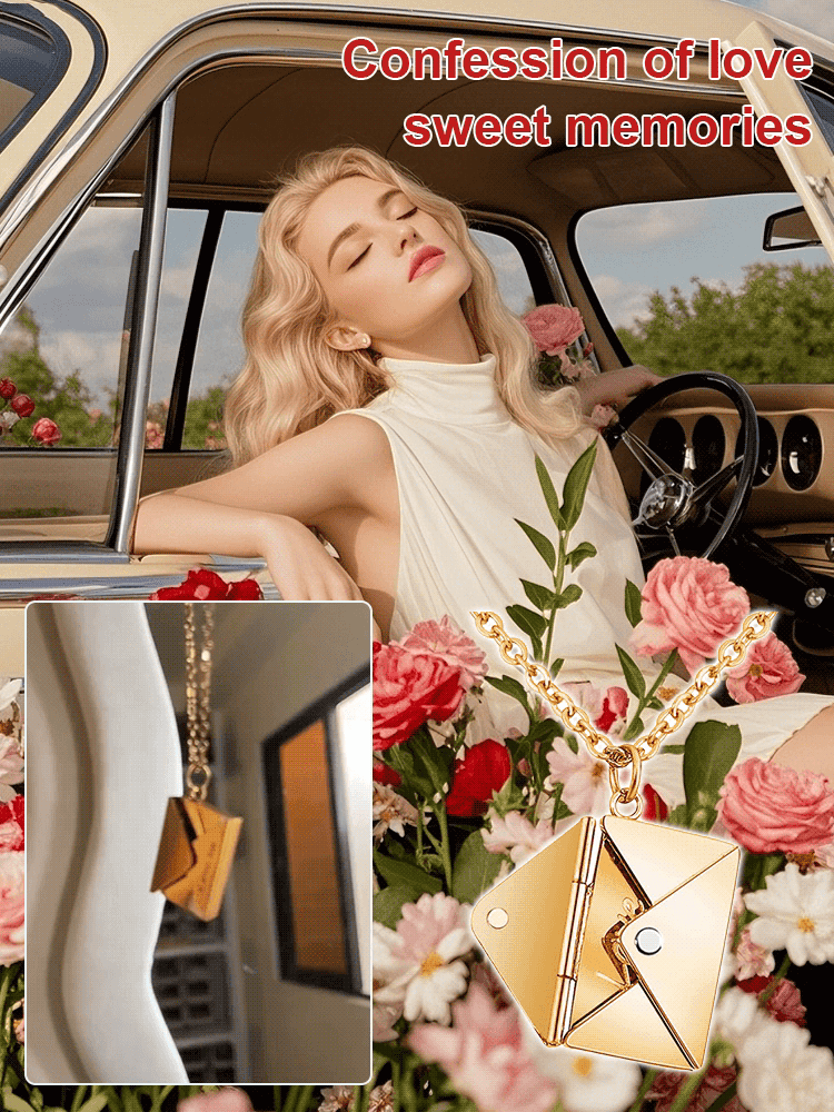  Engraved Envelope Necklace – Invite Luck, Wealth & Love!