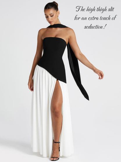 Sexy solid color tube top dress