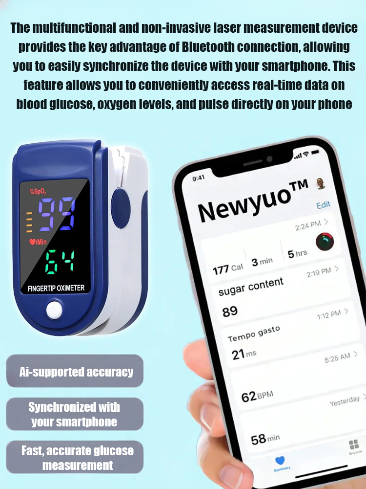 [☺️Painless Measurement] 🏥Professional-grade blood oxygen monitor with an accuracy rate of up to 99.9%, already applied in clinical medicine.✅