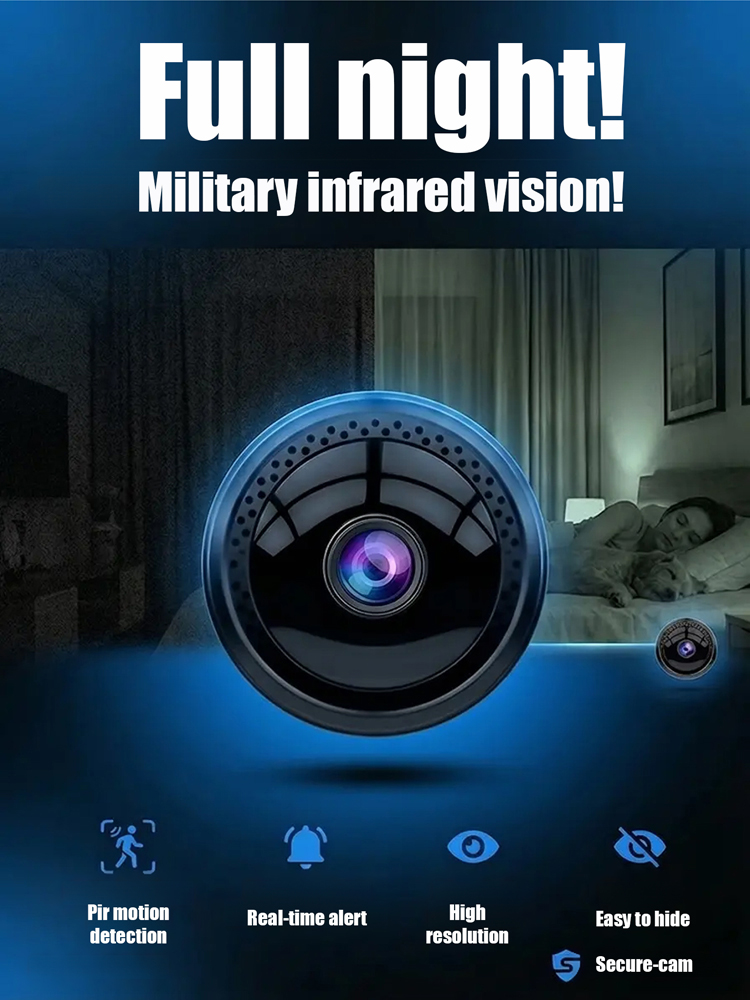 Mini Infrared Night Vision Camera ✨ Wireless & Magnetic ✨ 100% Hack-Proof 🛡️