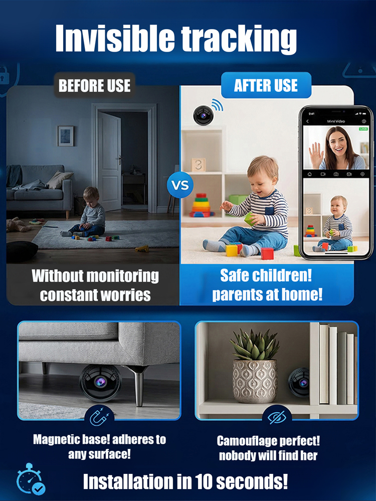 Mini Infrared Night Vision Camera ✨ Wireless & Magnetic ✨ 100% Hack-Proof 🛡️