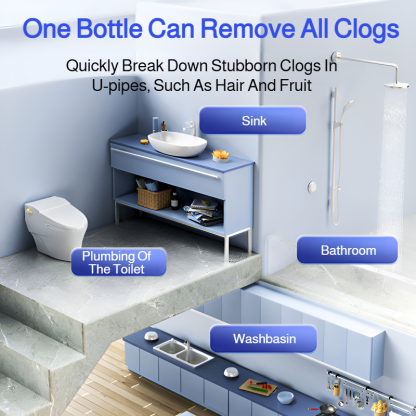 Bacteria and deodorant Pipe cleaner Pipe Unclogger Fast and efficient Blue Bottle Save time and effo