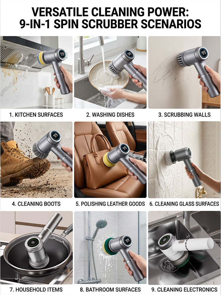 Multifunctional Electric Cleaning Brush Set