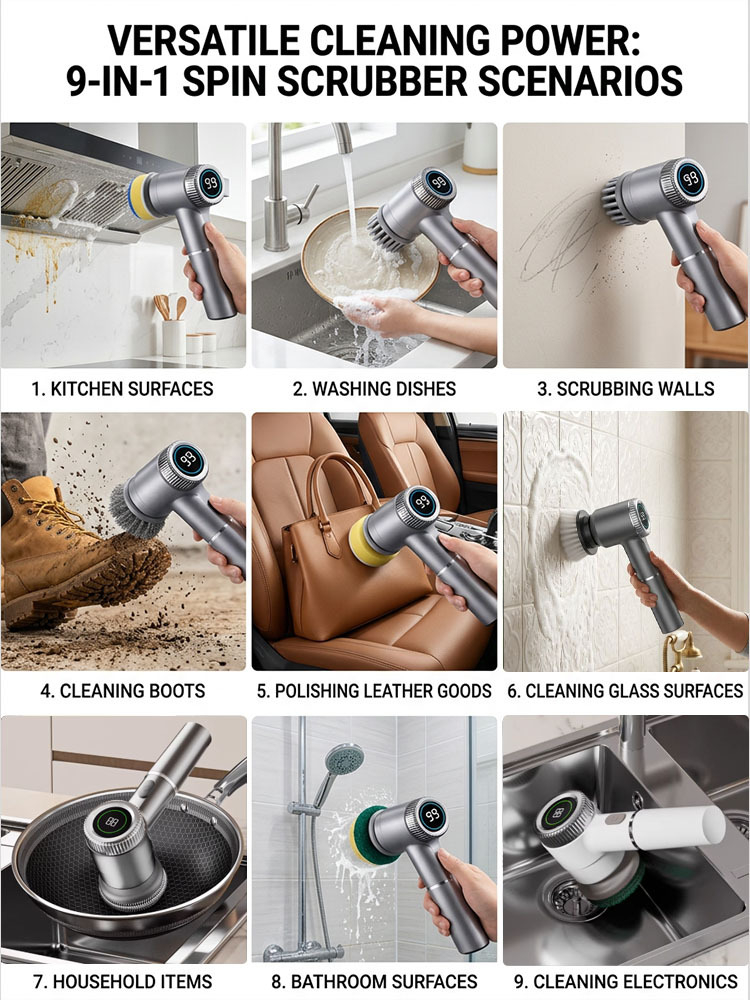 Multifunctional Electric Cleaning Brush Set