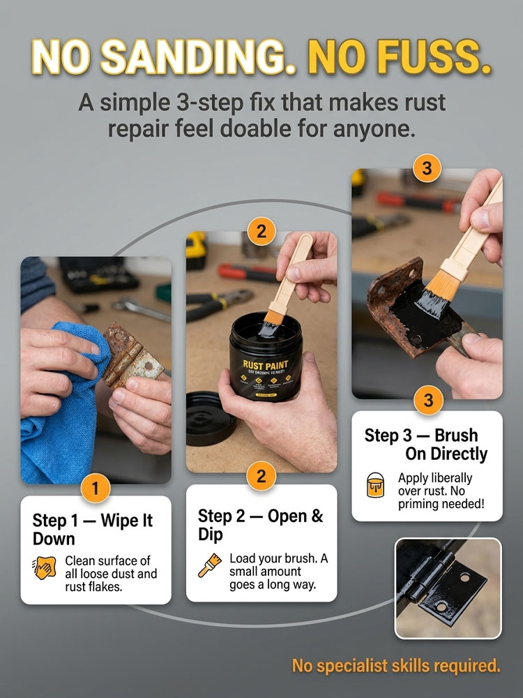 【50 Years Without Rusting】Metal Anti-rust Re-coated with Brightening and Polishing Paint