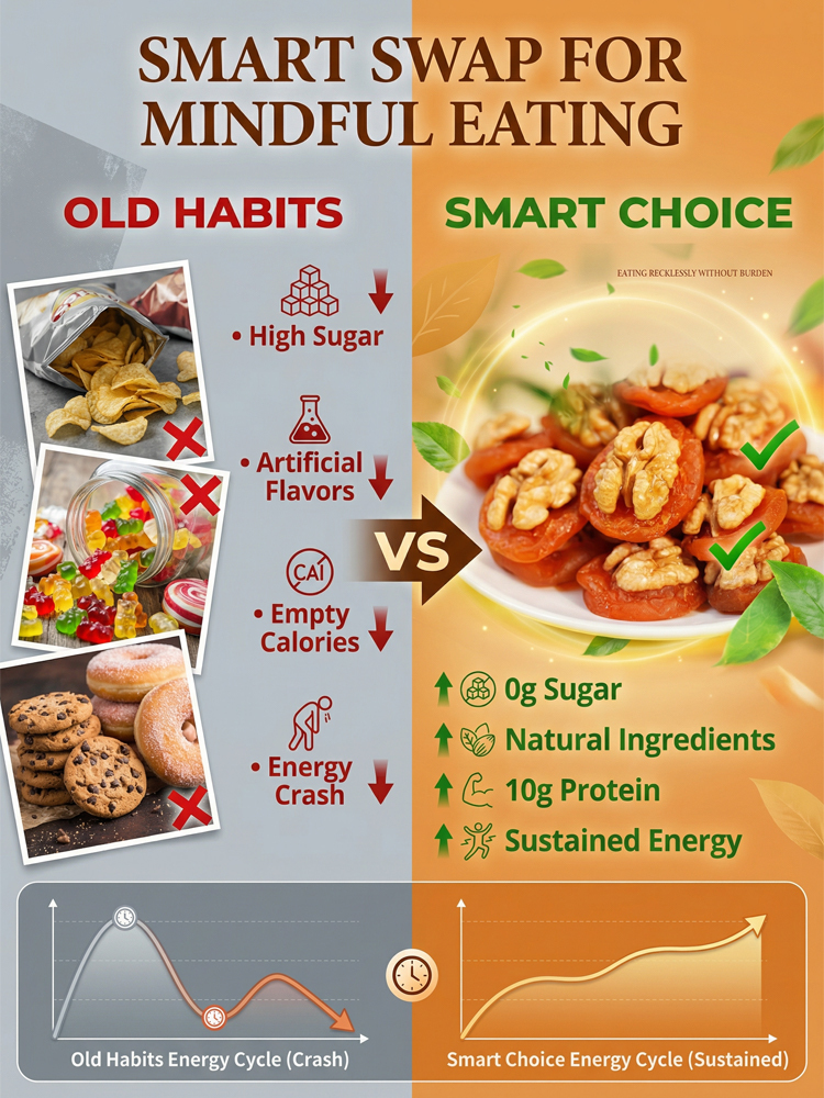 Apricot Roasted Walnuts ✨ Soft Sweet Sour Flavor Nutritious Healthy Snack On-the-Go