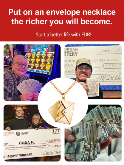  Engraved Envelope Necklace – Invite Luck, Wealth & Love!