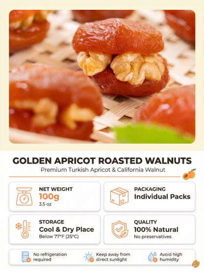 Apricot Roasted Walnuts ✨ Soft Sweet Sour Flavor Nutritious Healthy Snack On-the-Go