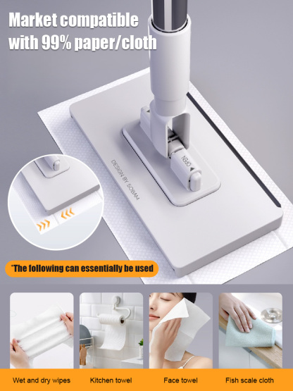 【100% Effortless! 】No-wash lazy mop💯🧽 Auto-Clamp Mop – Zero Water 💧 | Zero Mess 🧼 | ✨No dirty hands