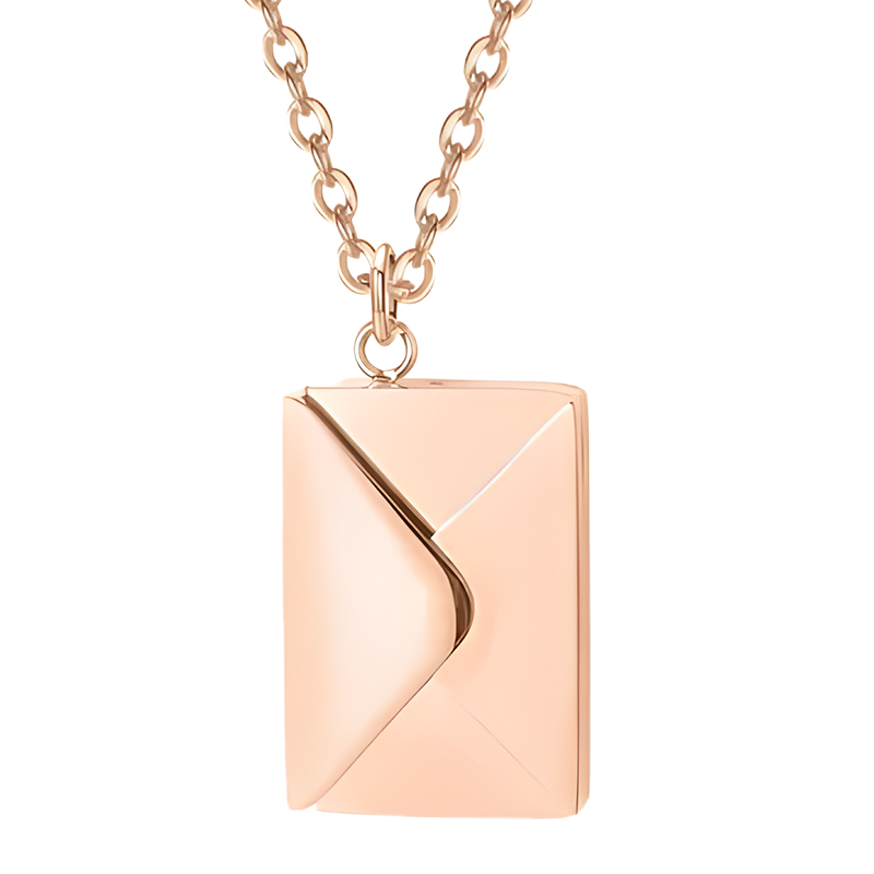  Engraved Envelope Necklace – Invite Luck, Wealth & Love!