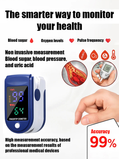 [☺️Painless Measurement] 🏥Professional-grade blood oxygen monitor with an accuracy rate of up to 99.9%, already applied in clinical medicine.✅