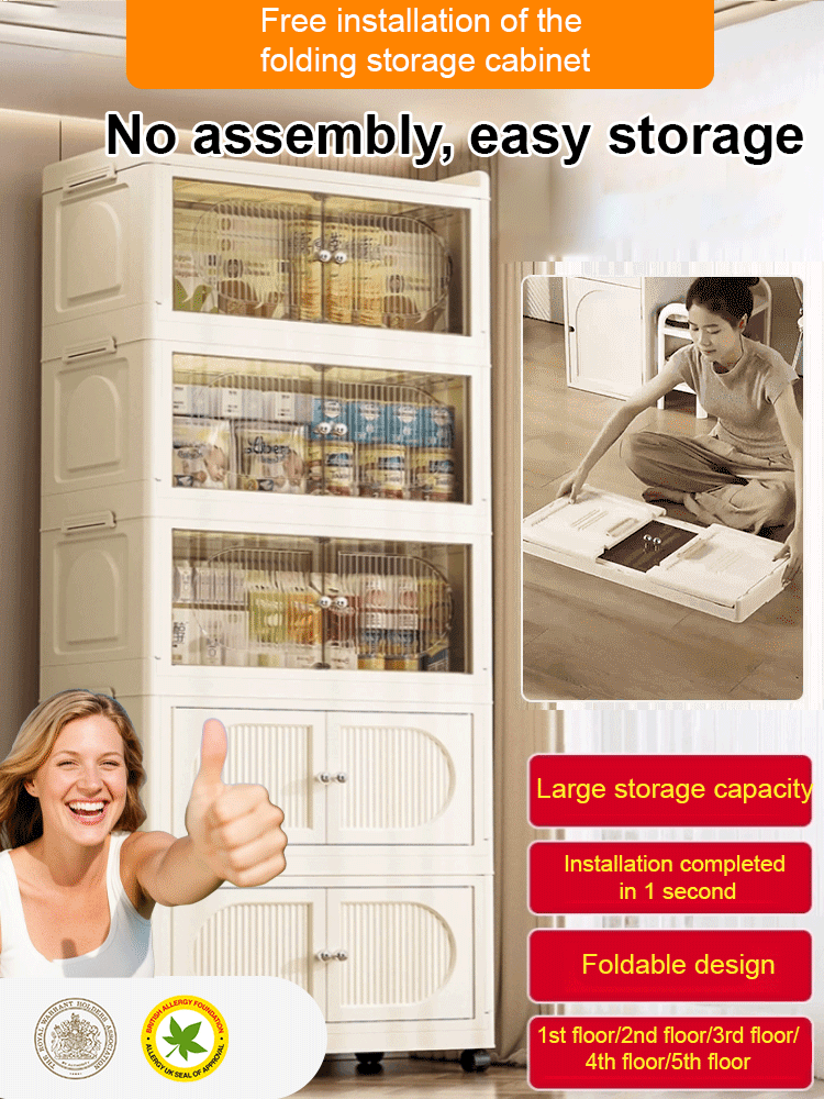 Free installation folding storage cabinet
