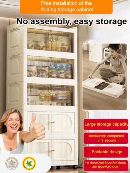 Free installation folding storage cabinet