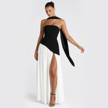 Sexy solid color tube top dress