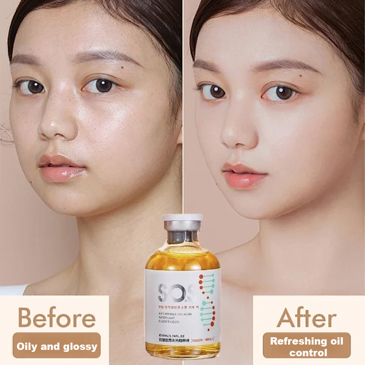 Anti-wrinkle collagen water light cell essence, feel the lift, see the glow — try it today, risk-free.