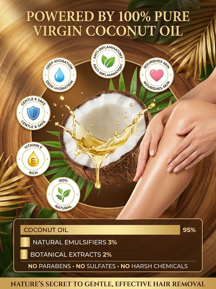 [Painless Hair Removal] Plant Extract Coconut Oil Hair Removal Cream