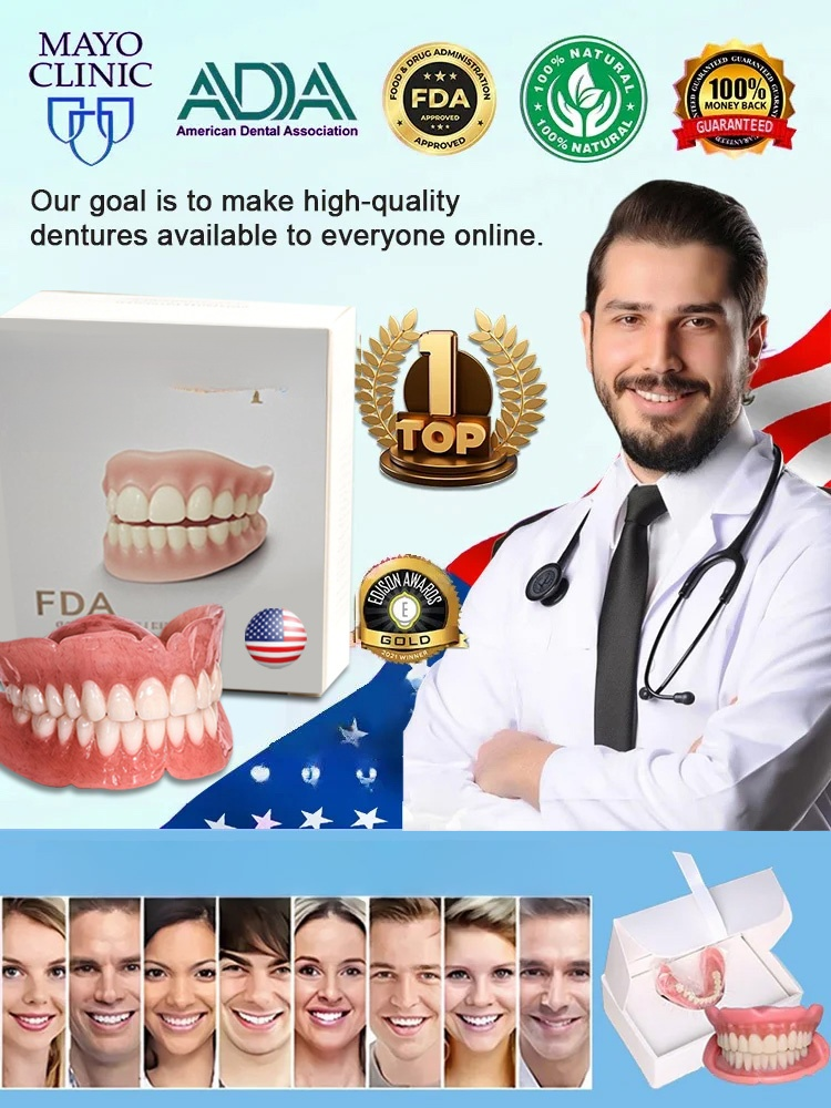 Lifetime after-sales service, installs in 1 second. Perfect Smile Dentures
