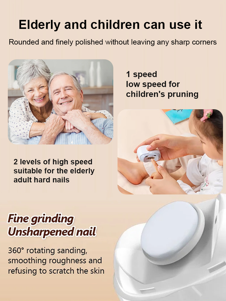 【Essential for Homes with Babies and Elderly】Electric Nail Grinder