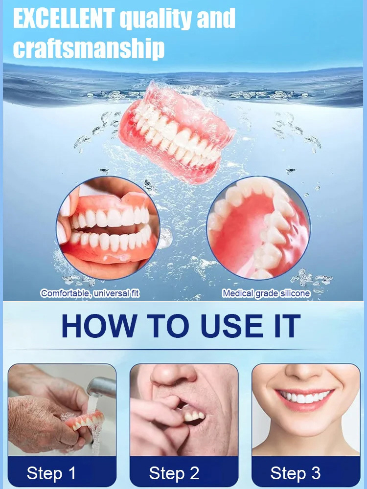 Lifetime after-sales service, installs in 1 second. Perfect Smile Dentures