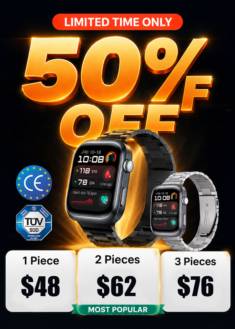 🩺 Medical Flagship Smartwatch: High-Precision, Non-Invasive Glucose & Blood Pressure Monitoring