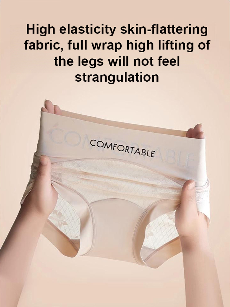 High waist seamless lace panties.