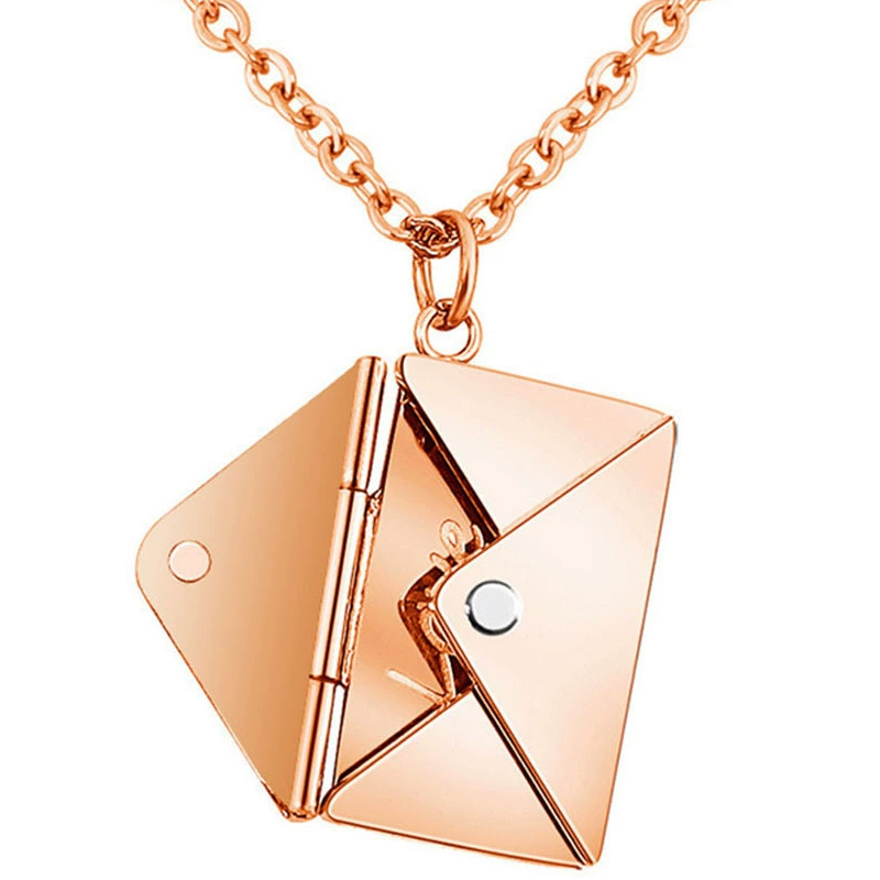  Engraved Envelope Necklace – Invite Luck, Wealth & Love!