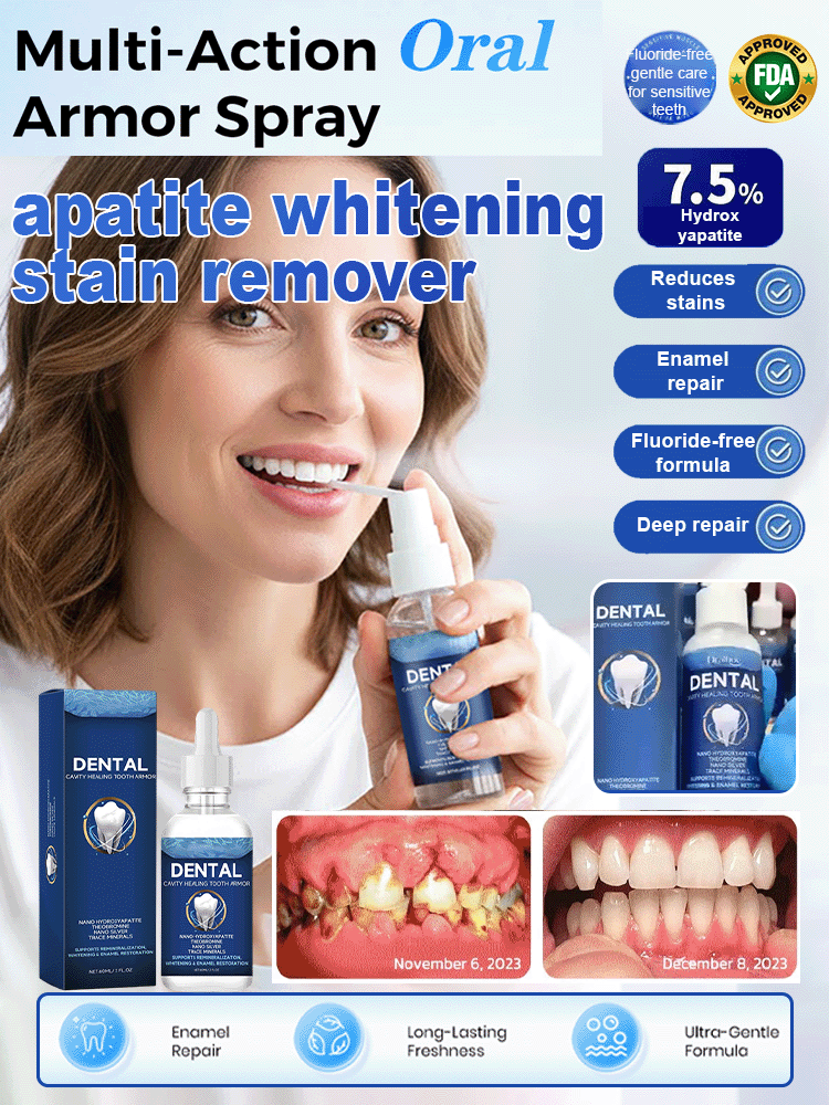 🦷 Tooth Regeneration Care Drops Powered by Shark Cartilage Protein + Hydroxyapatite  ✨Whitens teeth • Repairs enamel • Freshens breath • Supports natural tooth renewal