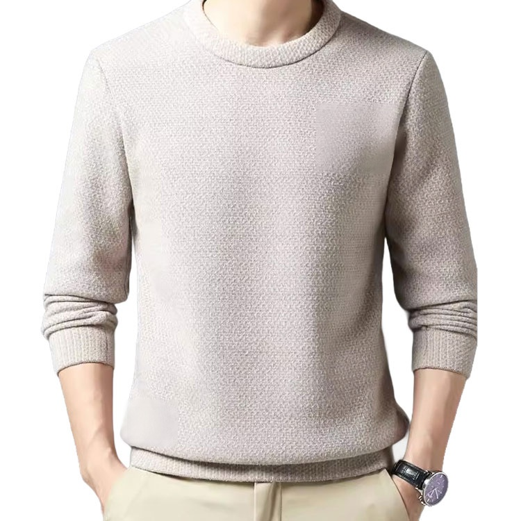 Men's Chunky Knit Letter Sweater with Fleece Lining.
