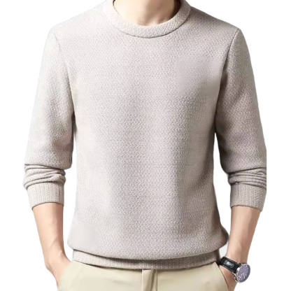 Men's Chunky Knit Letter Sweater with Fleece Lining.
