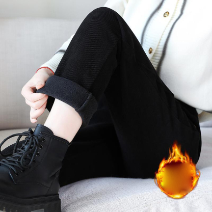 High-waisted warm padded pants