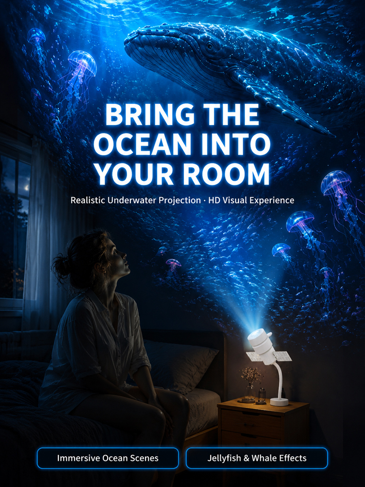 Dual-Mode Projection Night Light [Starry Sky & Ocean]