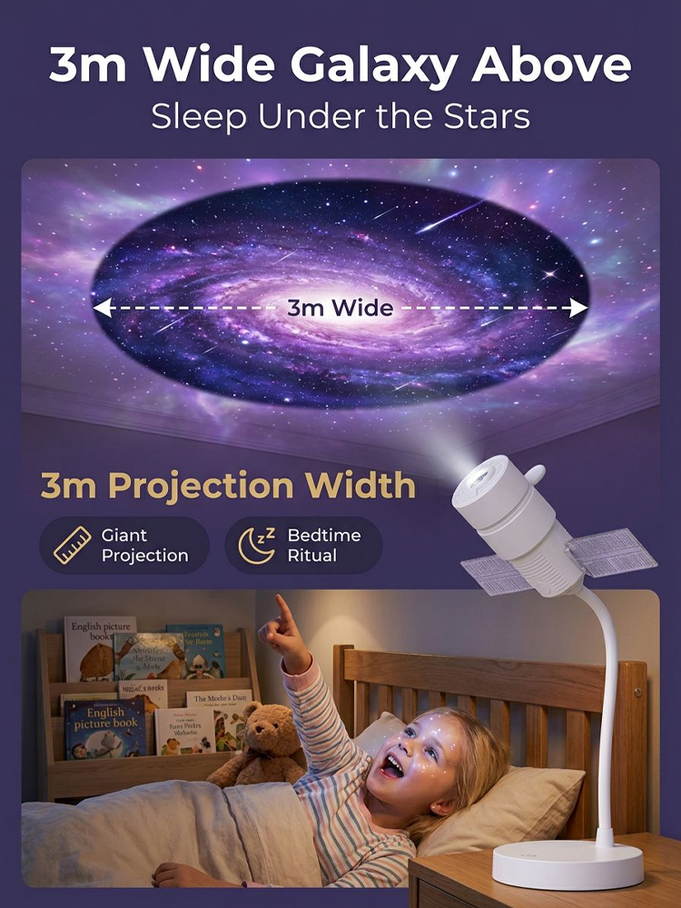 Dual-Mode Projection Night Light [Starry Sky & Ocean]